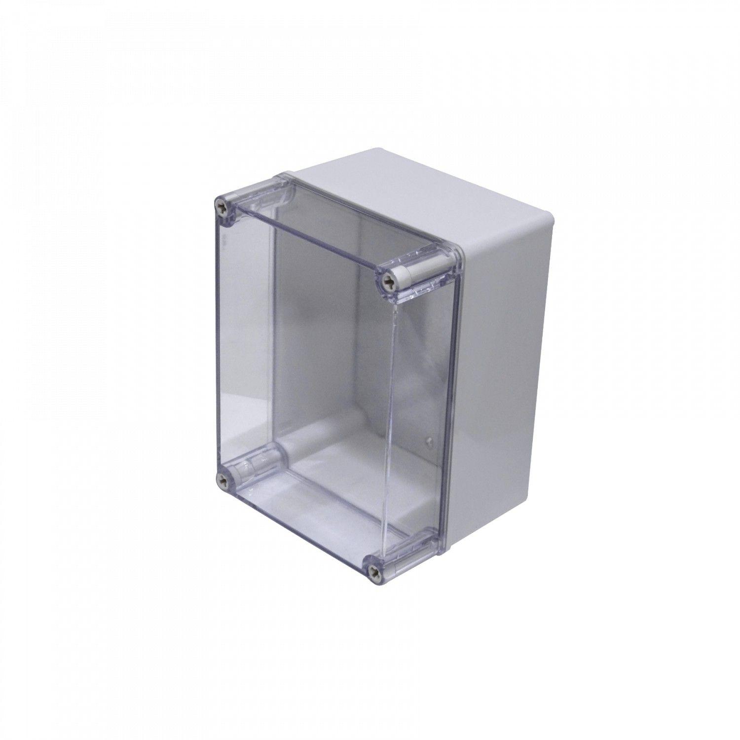 Caja ABS 150x200x130 mm IP66 con tapa transparente y placa de aluminio-1