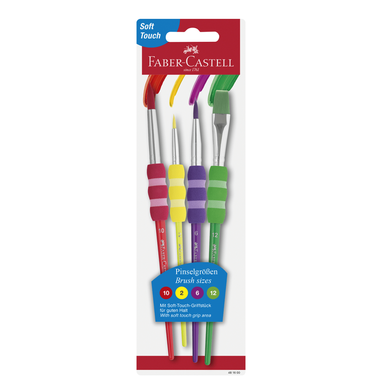 Pincel Faber Castell Set de 4 unidades con grip-0
