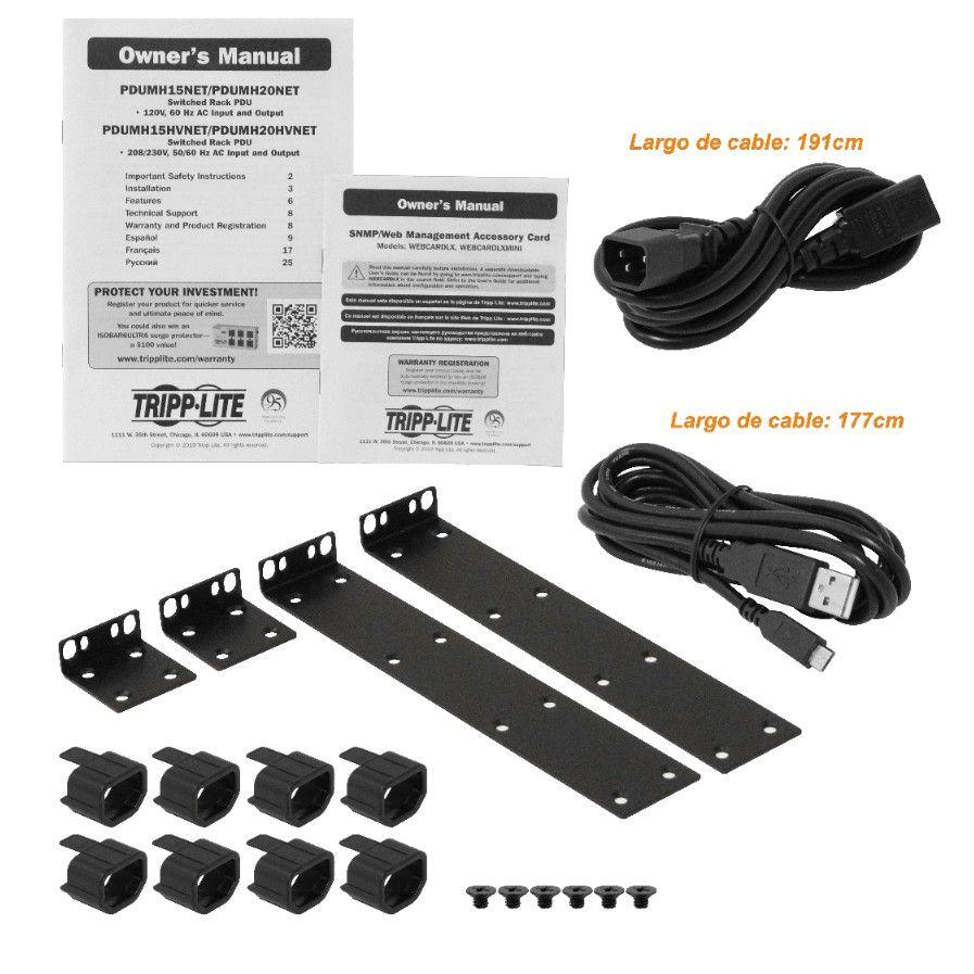 PDU Tripplite Ethernet 8 C13 1 DB9 1 C14 1U Rack 208-230 V-3