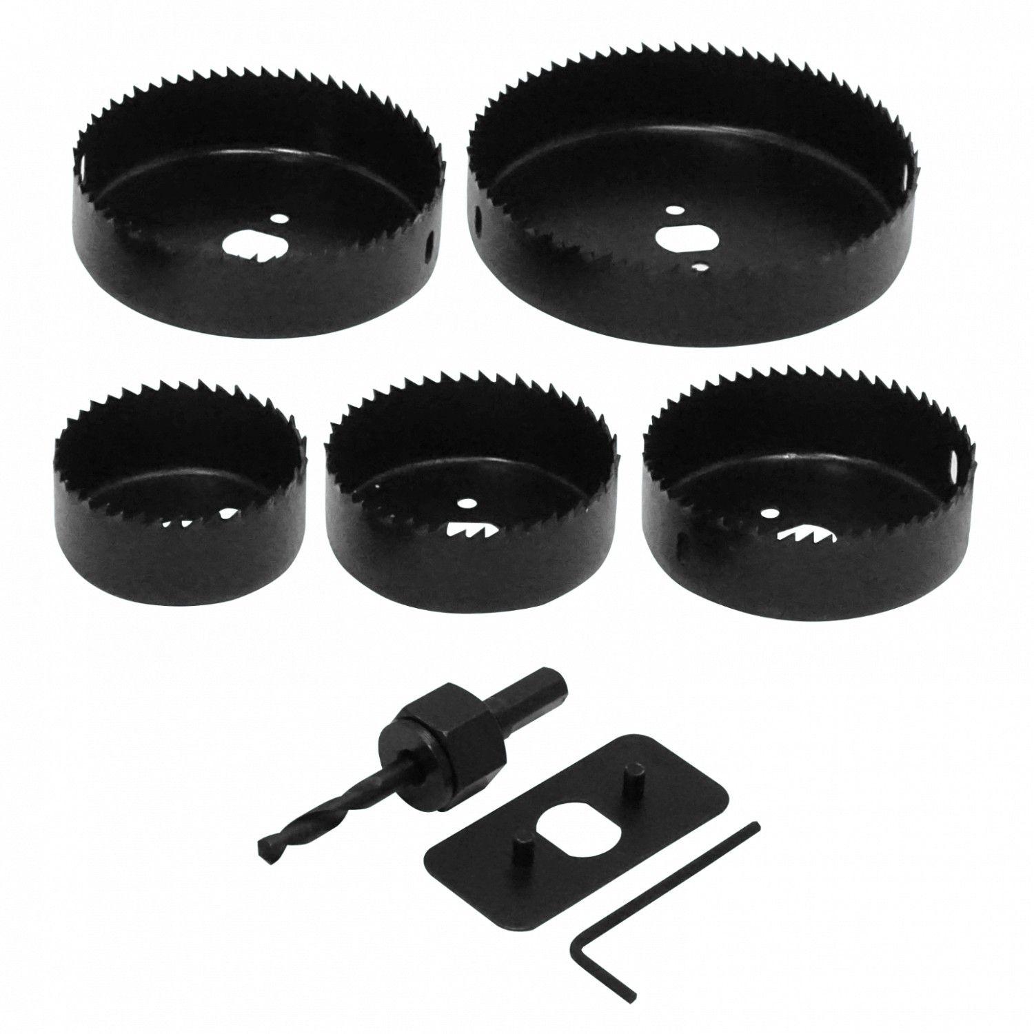 Juego de sierras copas 64-76-89-102-127 mm con mandril de 3/8" 5 unidades-1