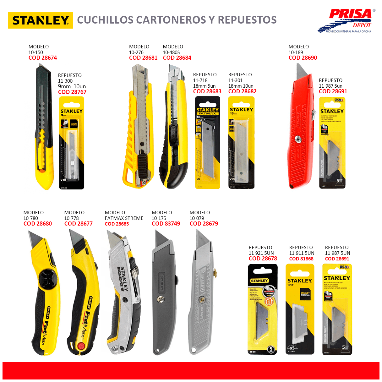 Cuchillo cartonero Stanley Snap Off 10-480S-5