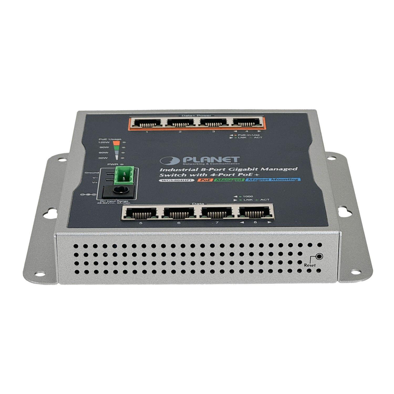 Switch industrial Planet 8-1000 4-PoE+ 120 W total riel DIN 48/54 VDC-2