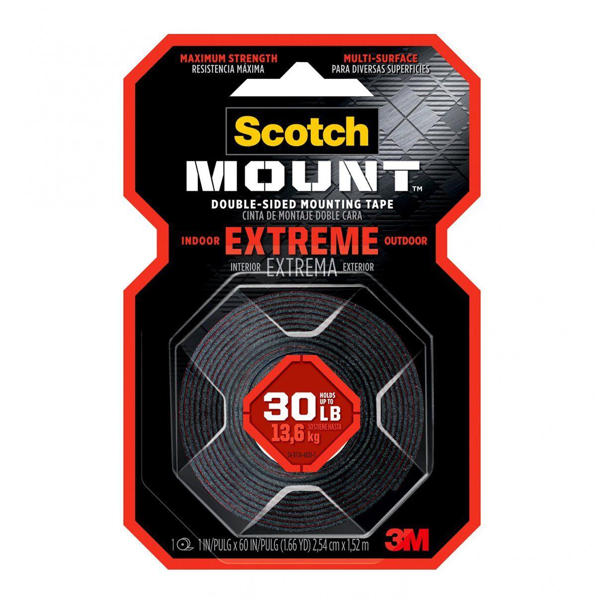 Cinta de montaje 3M Scotch doble cara 2,54 cm x 1,52 m-0