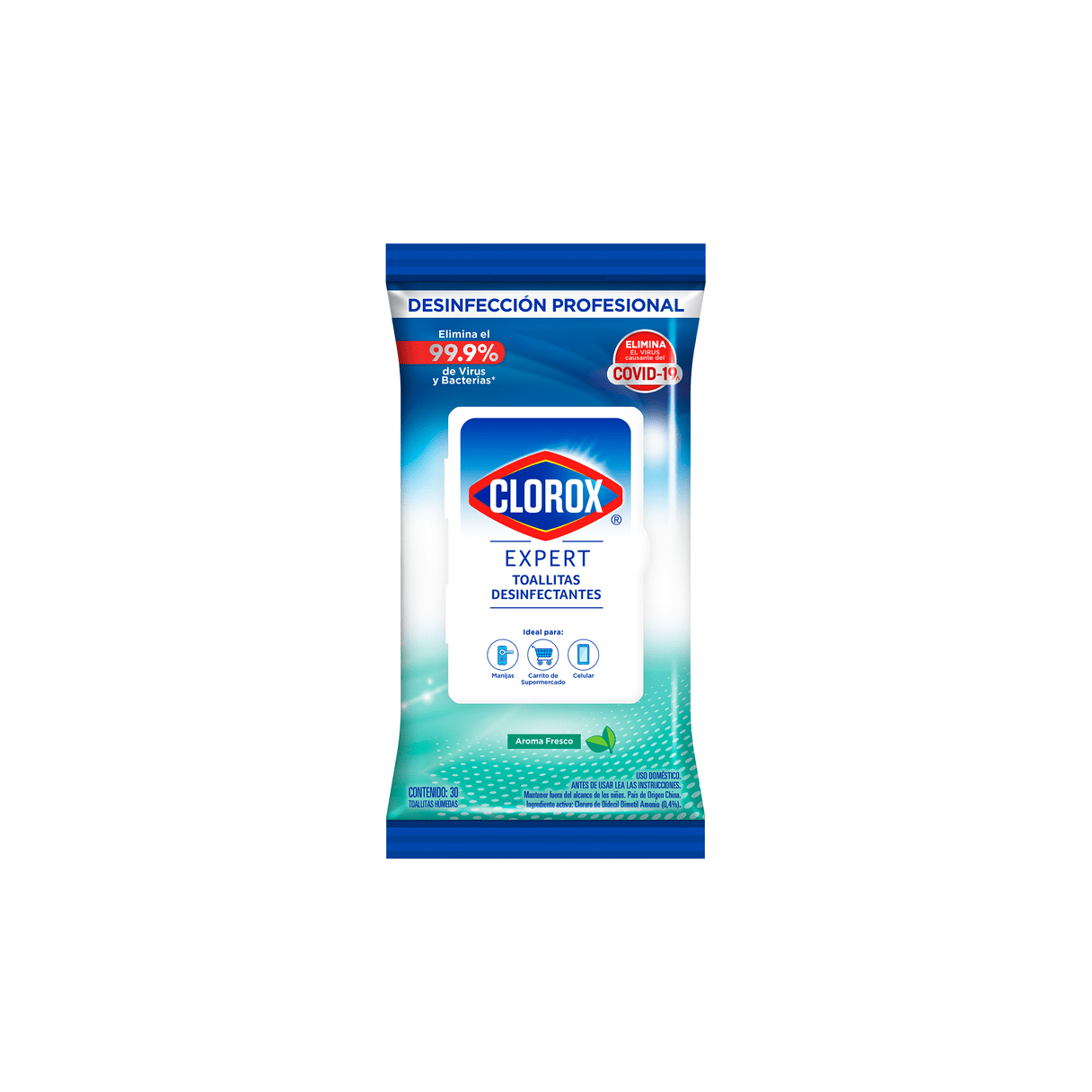 Toallas desinfectantes Clorox Expert Flowpack 30 unidades-1