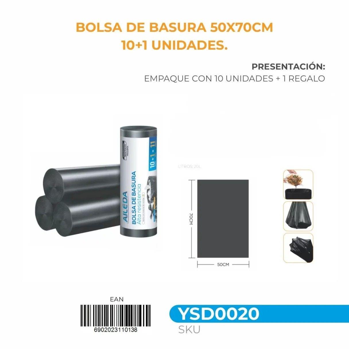 Bolsa de aseo Aileda rollo 50x70 cm 10+1 unidades-2