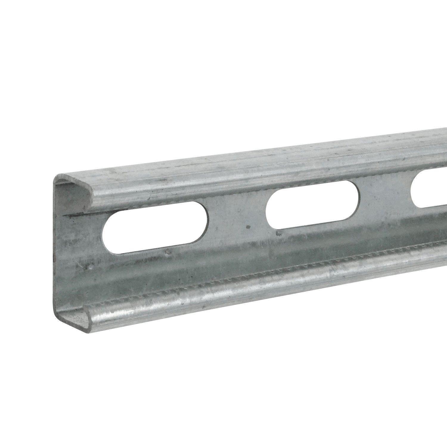 Perfil Strut perforado 1 m 21x41x1,2 mm fierro-0