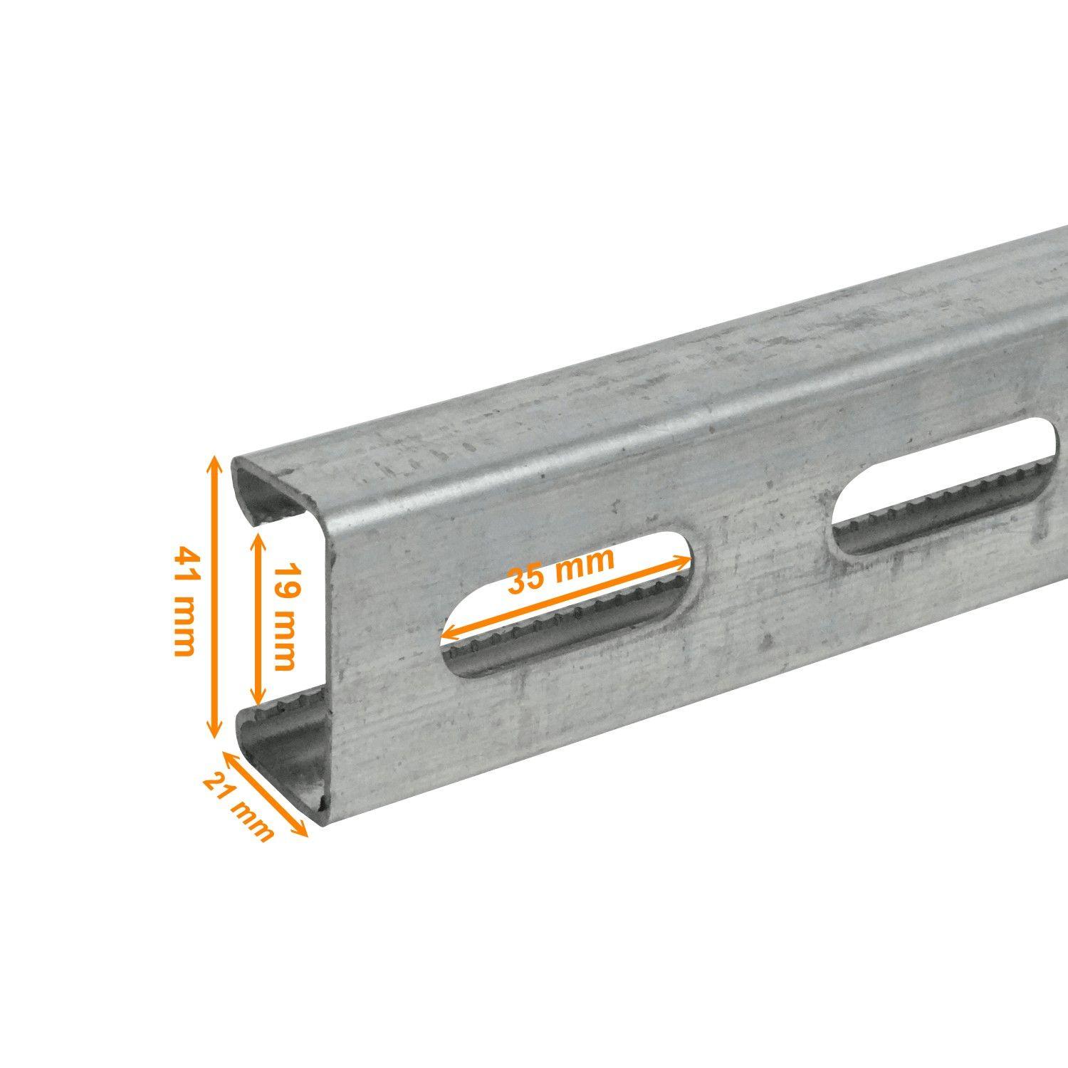 Perfil Strut perforado 1 m 21x41x1,2 mm fierro-3