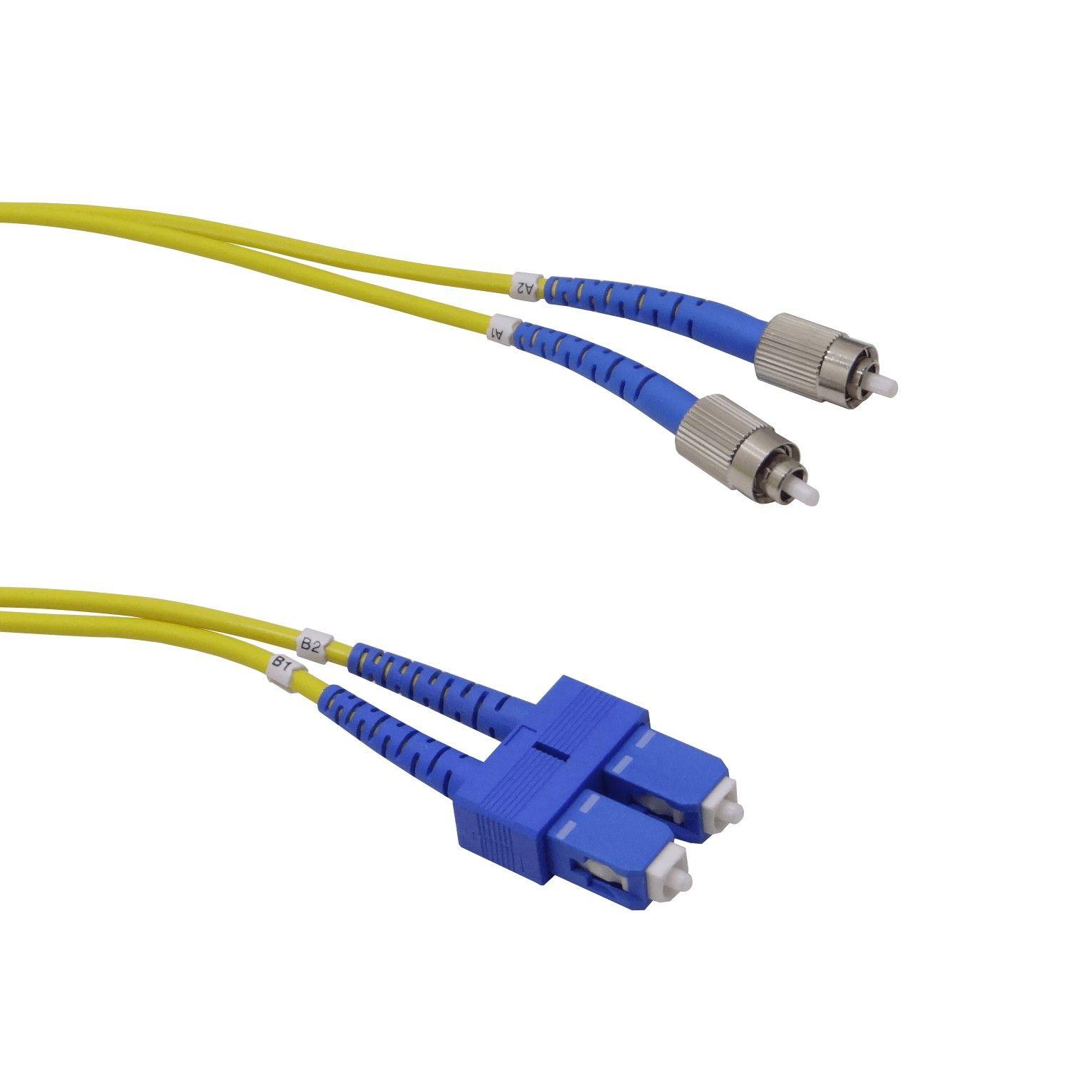 Cable jumper de fibra óptica SC-FC monomodo 25 m 9/125 um 3,0 mm-0