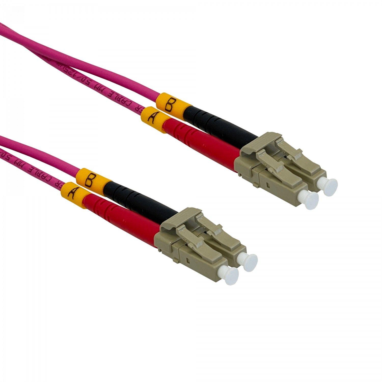 Jumper de fibra óptica LC-LC OM4 multimodo 1 m 50/125 um-0