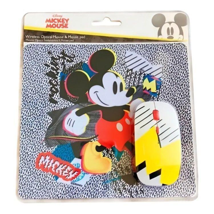 Kit mouse inalámbrico y mouse pad Disney Mickey-2