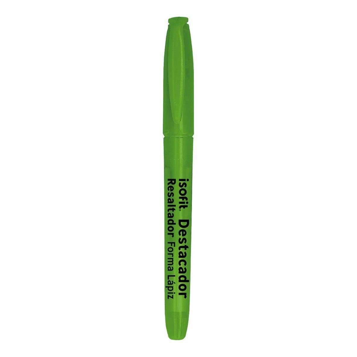 Destacador de bolsillo Isofit punta biselada verde flúor-1