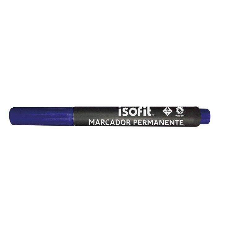 Marcador permanente Isofit punta biselada azul-0