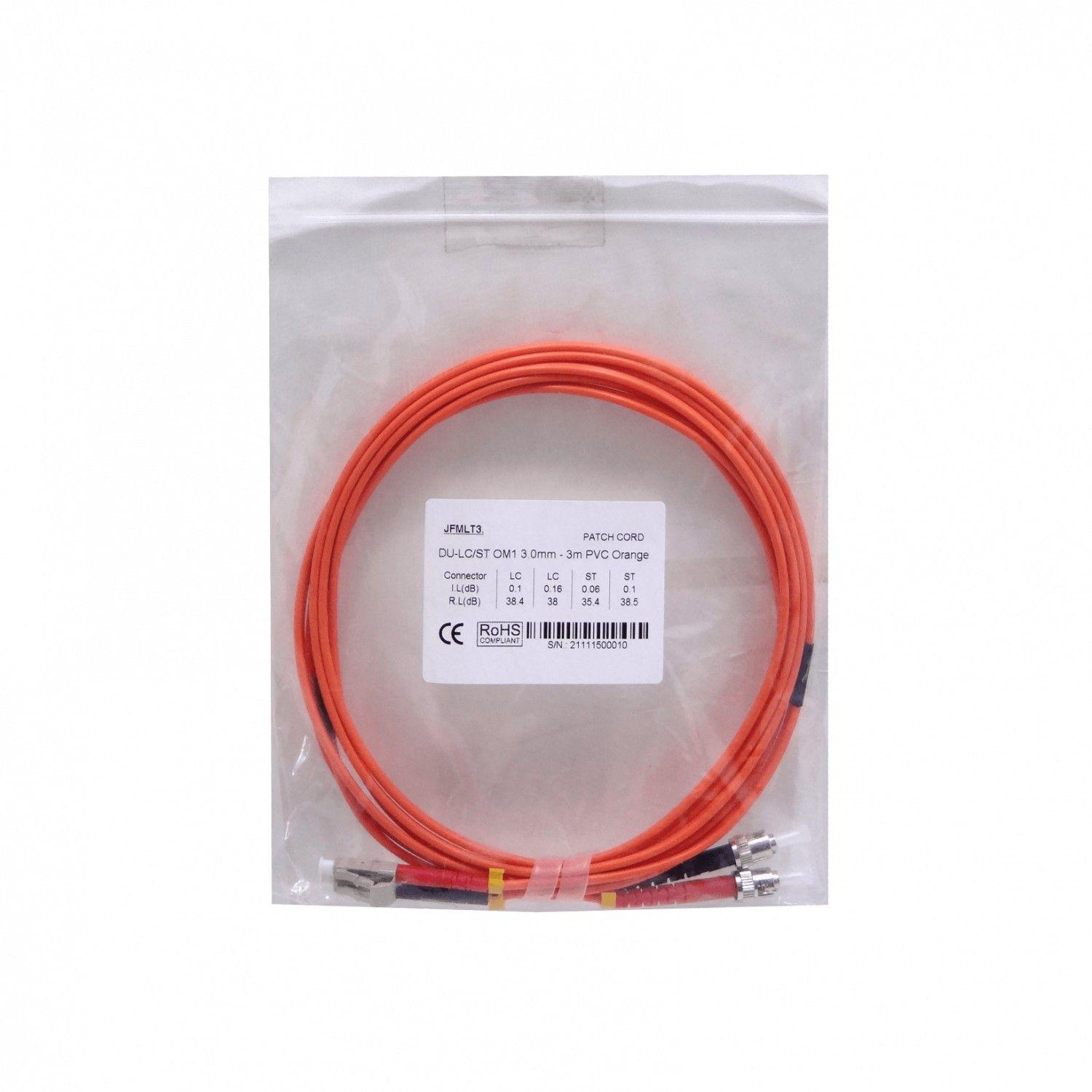 Jumper de fibra óptica LC-ST OM1 3 m 62,5/125 um LSZH-4