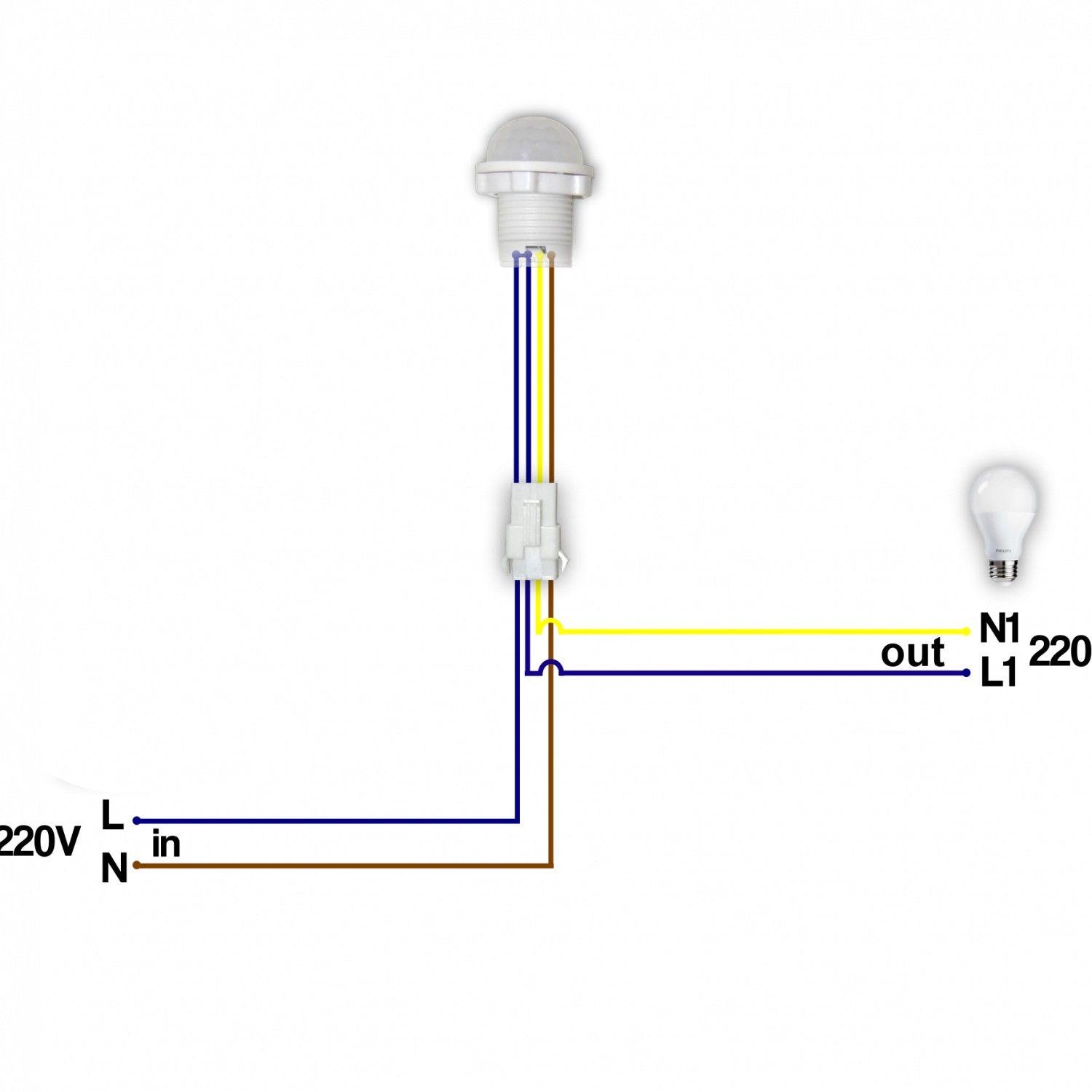 Sensor de movimiento 220 VAC 120º 4-6 m 15 s 45 s 5 min diámetro 25 mm-4