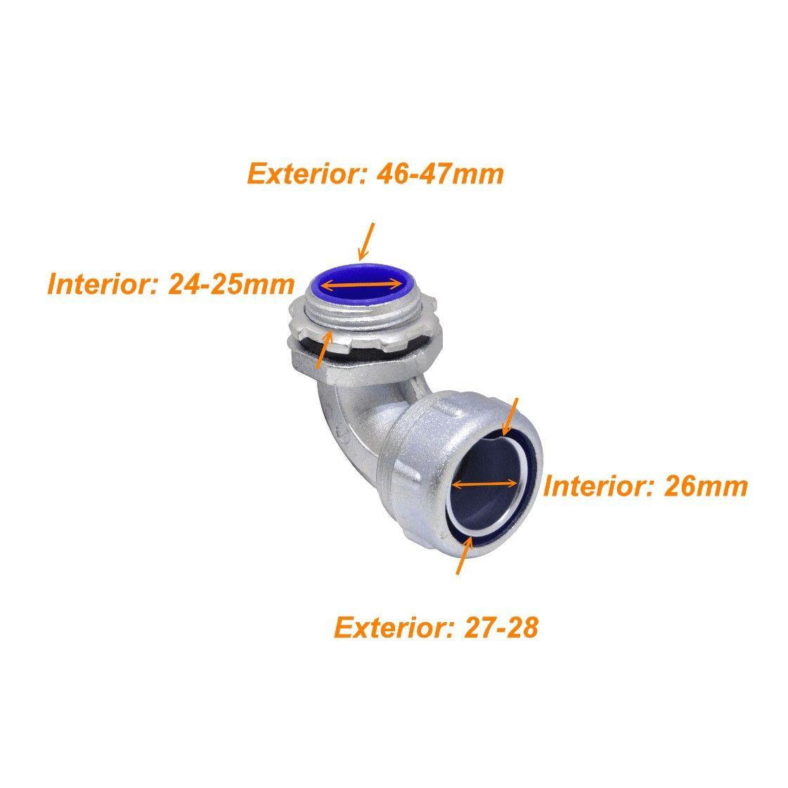 Codo metálico prensa estopa 1 pulgada IP65 para flexible-3