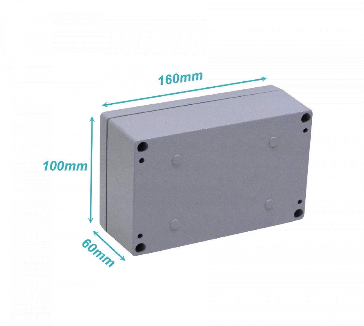Caja de gabinete Aluminio 160x100x60 mm IP66 con 4 tornillos-3