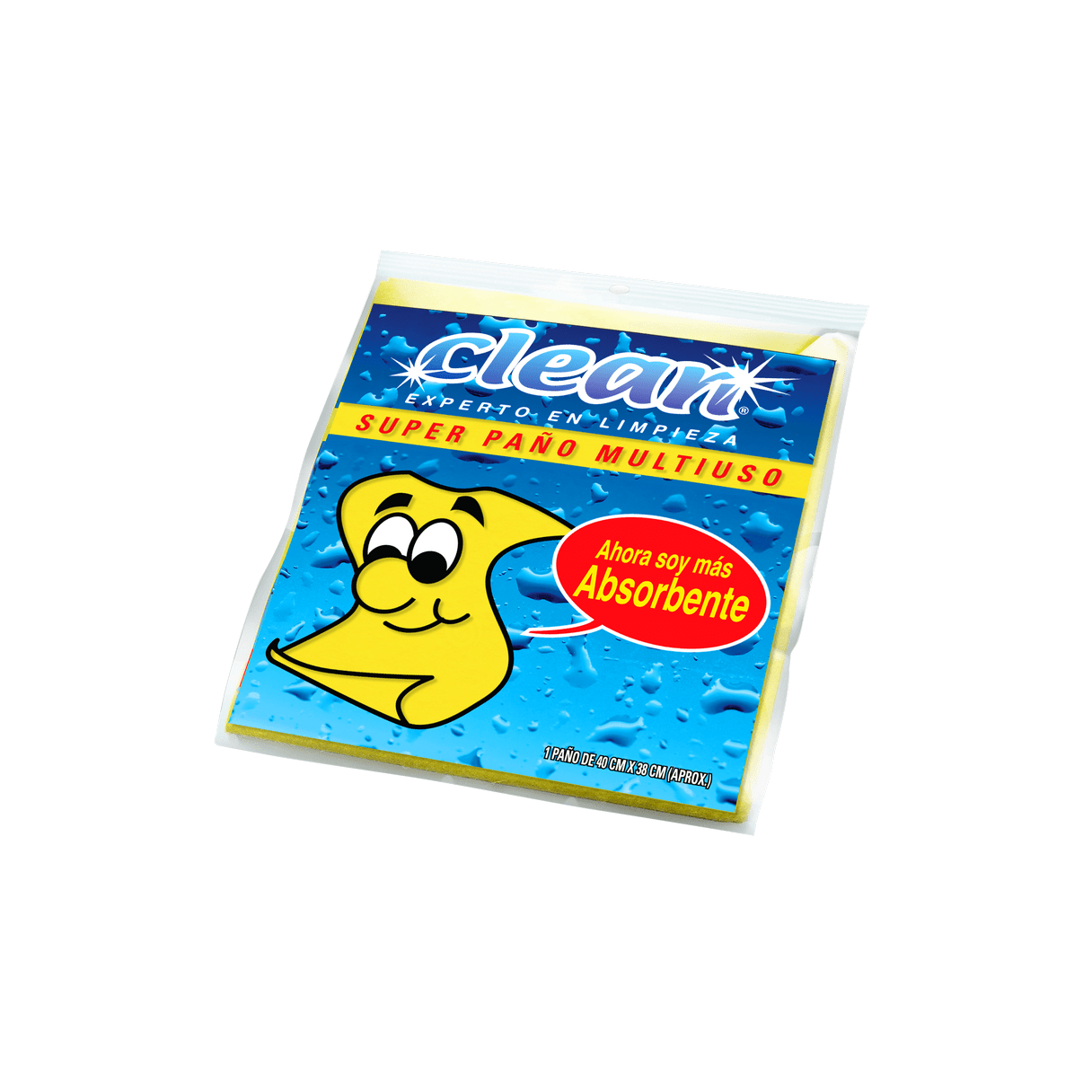 Paño multiuso Clean 40x38 cm absorbente amarillo-0
