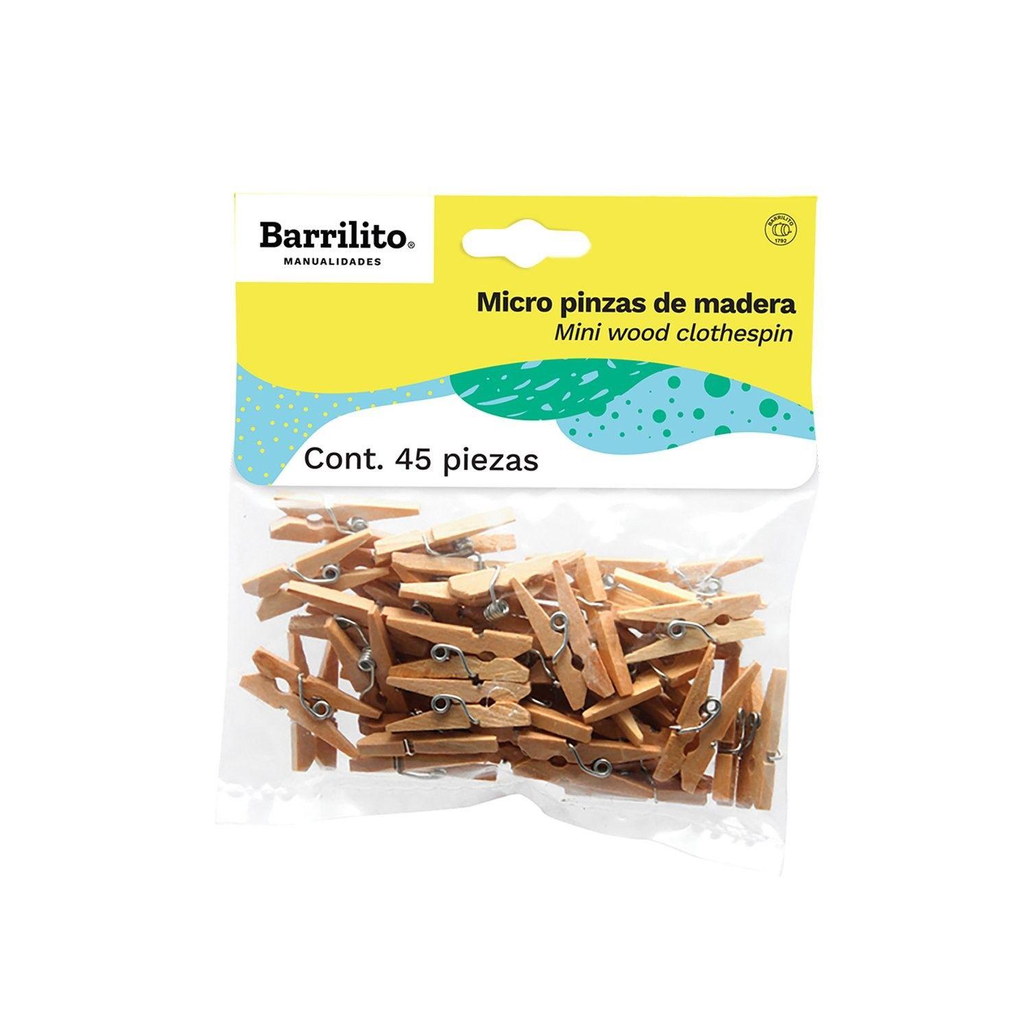 Micro pinza Barrilito paquete de 45 unidades-0
