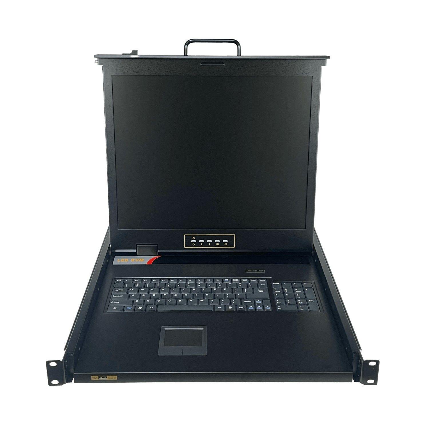 Consola KVM 1U con monitor VGA y teclado USB-2