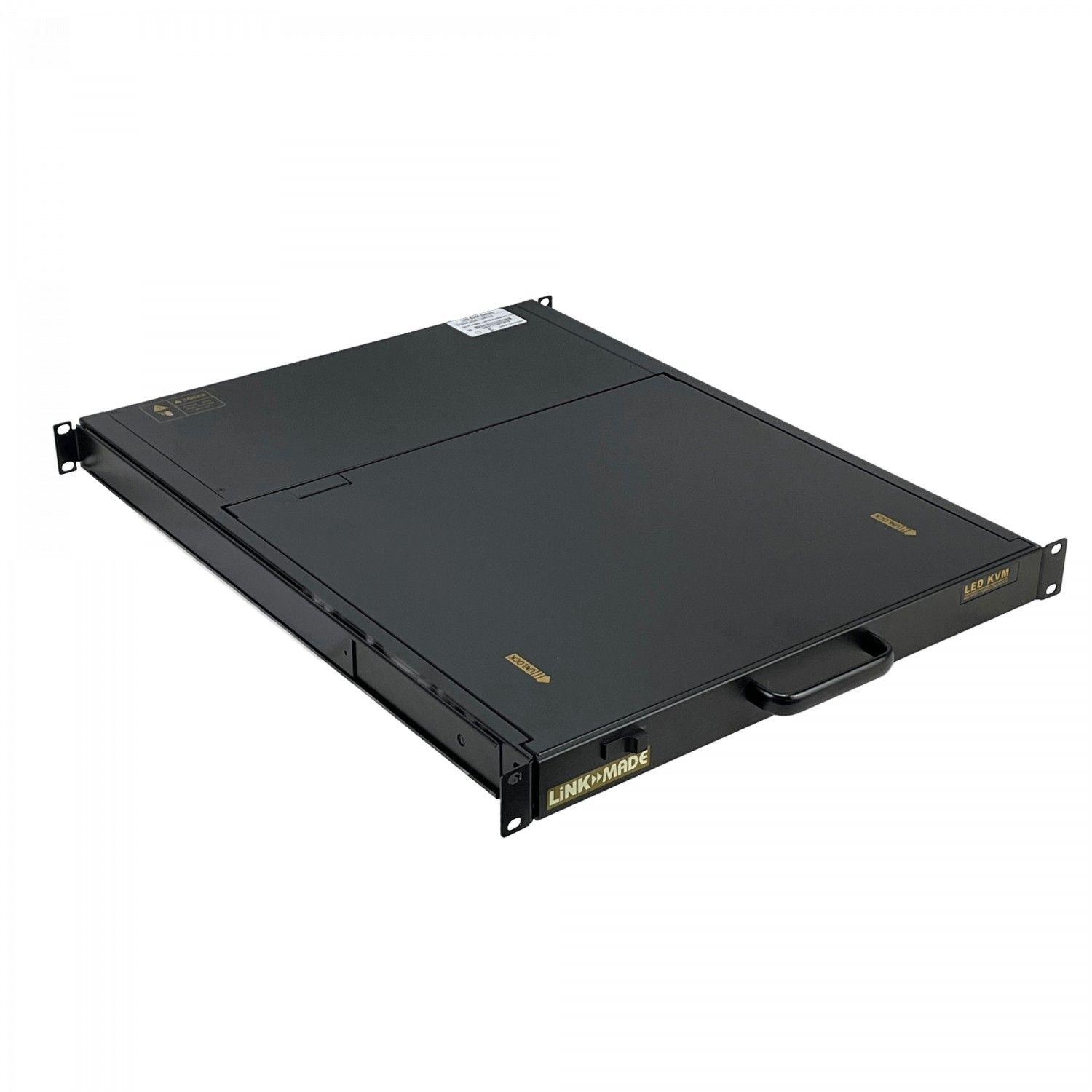 Consola KVM 1U con monitor VGA y teclado USB-4