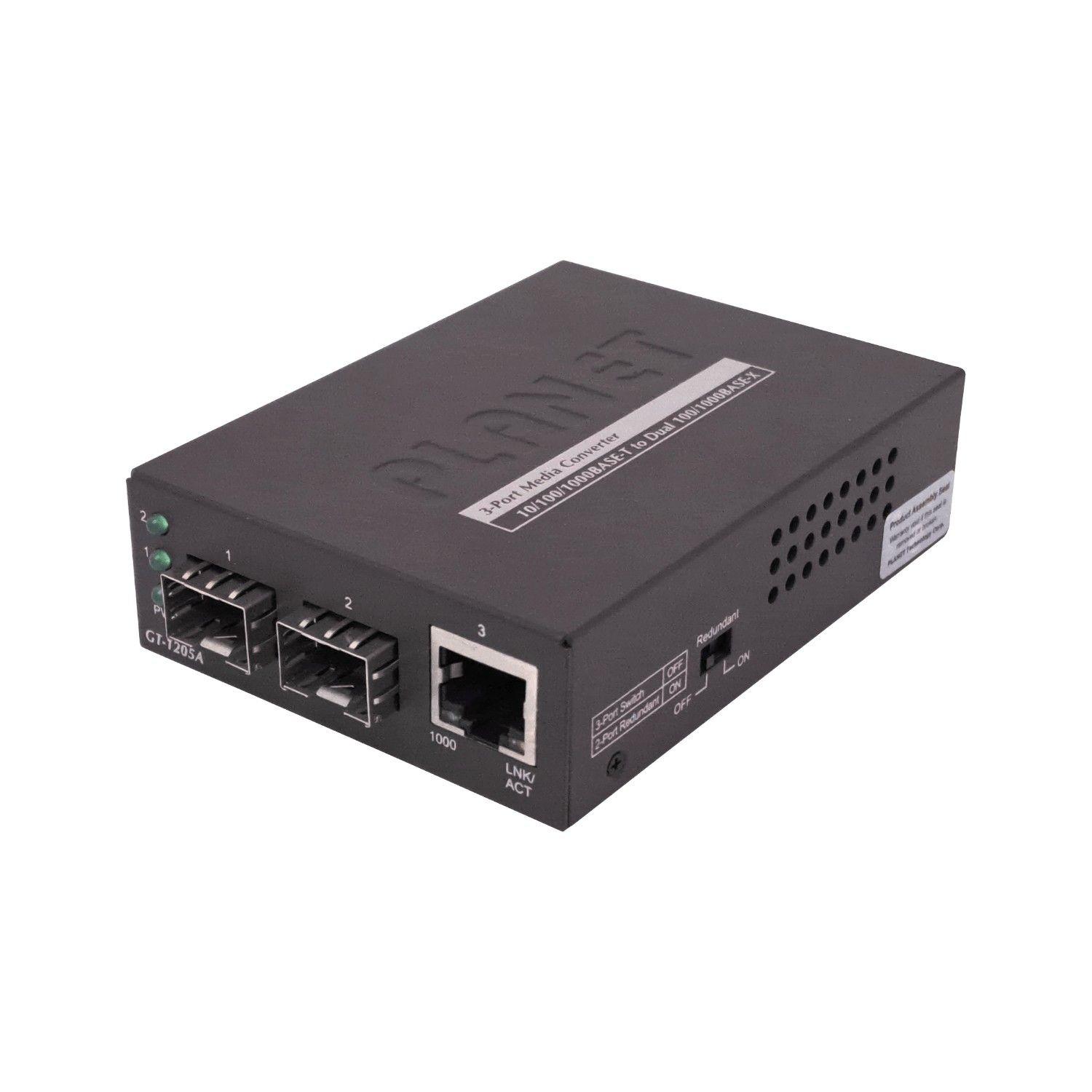 Convertidor de medios Planet 1-1000 2-SFP redundante 100/1000 Mbps-1
