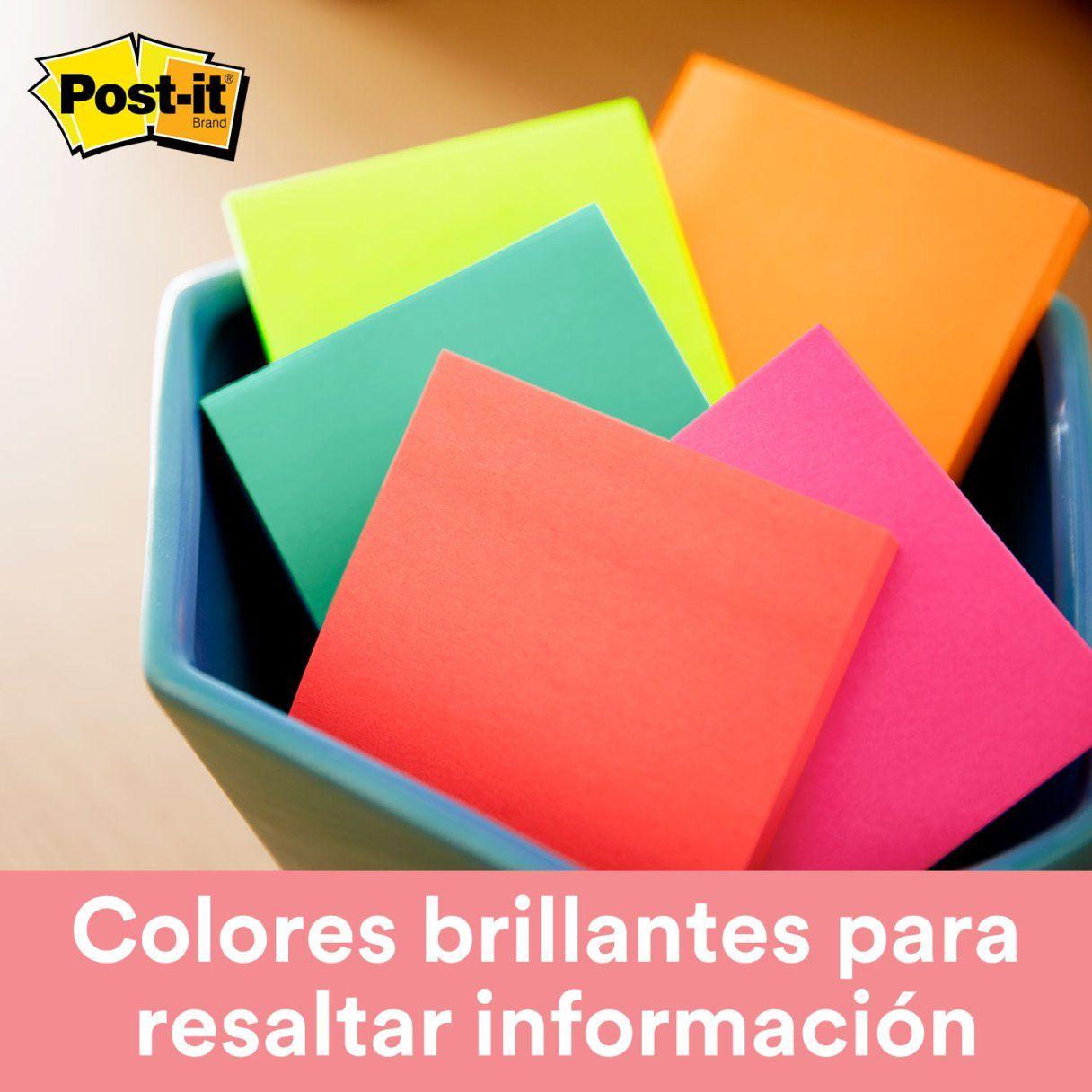 Nota adhesiva Post-It Super Sticky cubo 76x76 mm-2