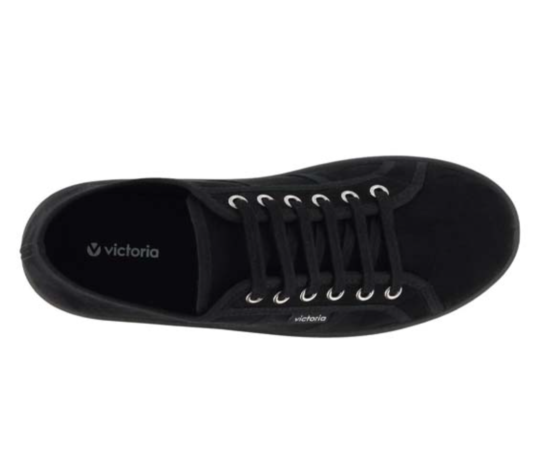 Zapatilla Victoria Plataforma Antelina Negra 7 Cm-2