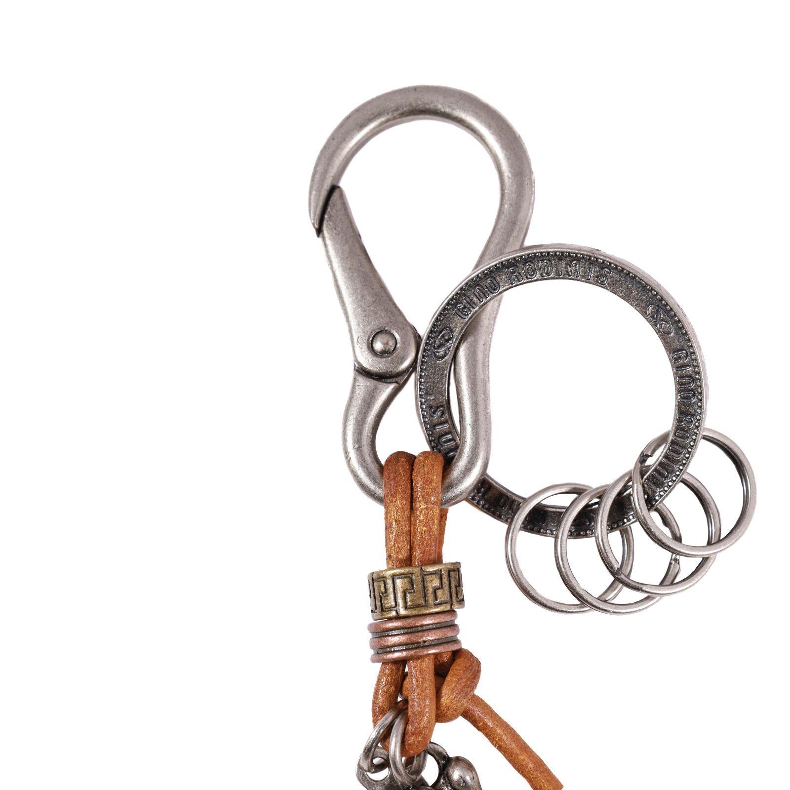 LLAVERO CUERO HOMBRE  GINO RODINIS  LL121 CAMEL-2