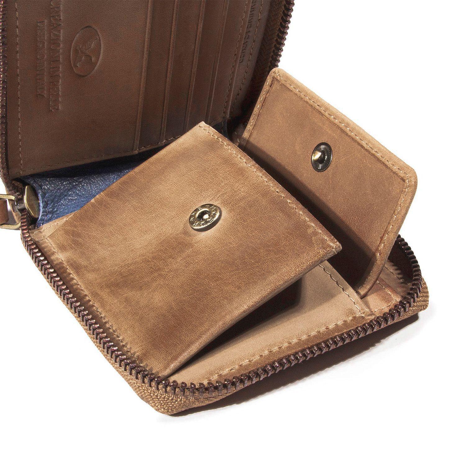 Billetera Gino Rodinis  Borsalino 158 Café/Azul-3