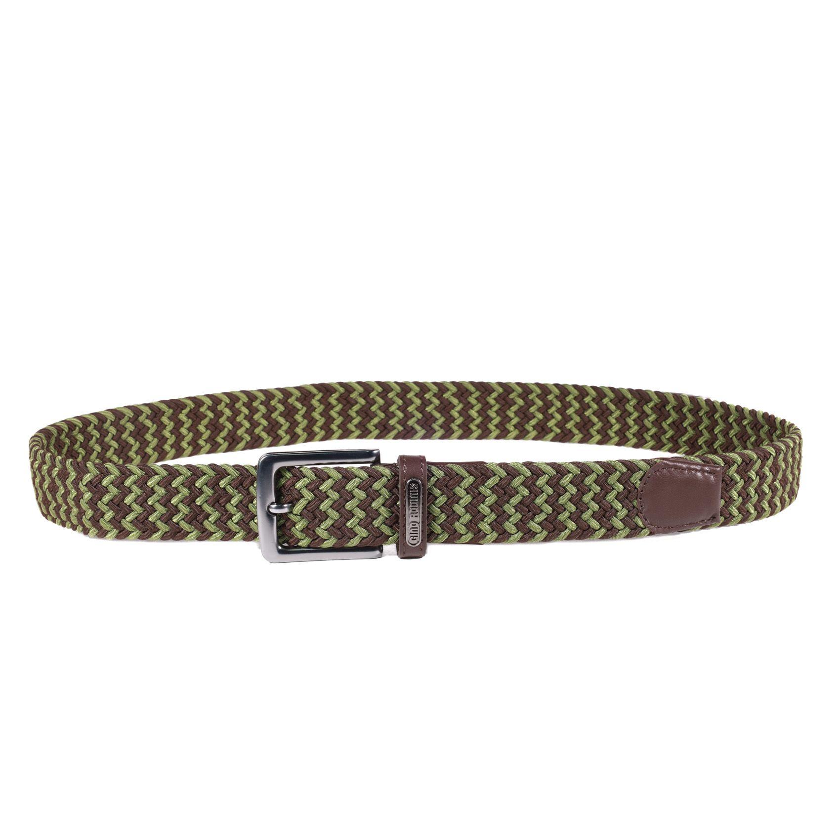 CINTURÓN ELASTICADO GINO RODINIS HOMBRE 2517 VERDE/MARRON L-XL -2