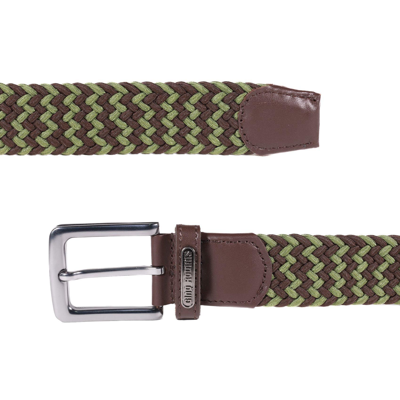 CINTURÓN ELASTICADO GINO RODINIS HOMBRE 2517 VERDE/MARRON L-XL -3