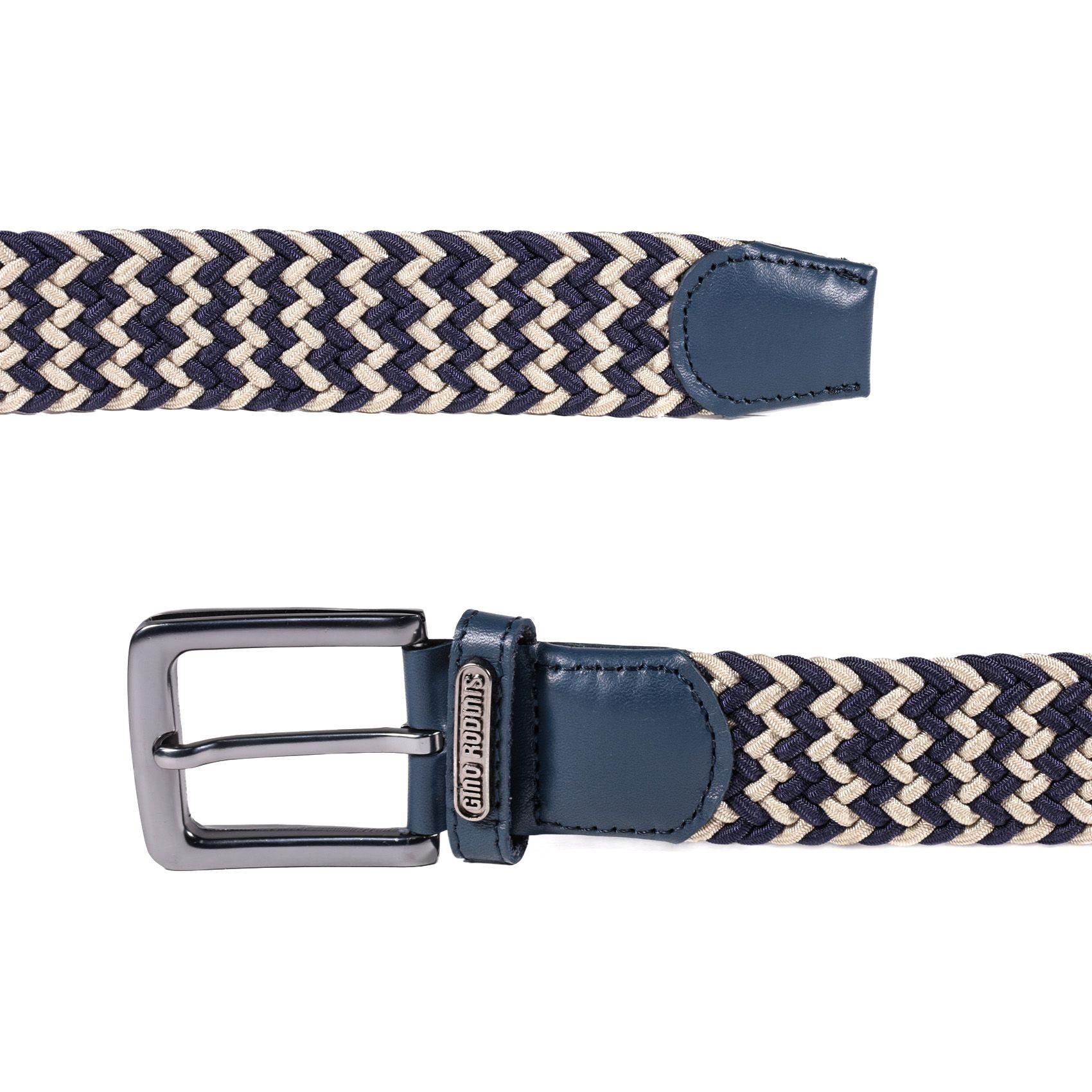  CINTURÓN ELASTICADO GINO RODINIS HOMBRE 2520 AZUL/BEIGE L-XL-3