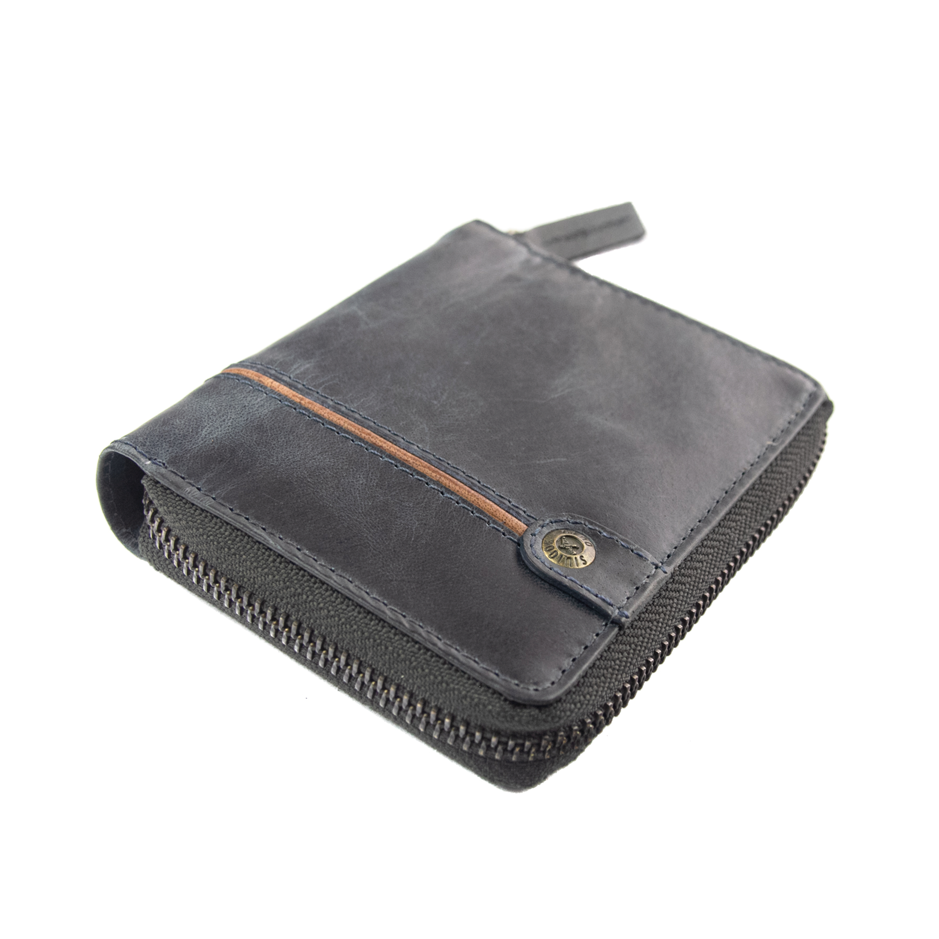 Billetera Gino Rodinis Texas 1.160 Azul Oscuro/Marrón-2