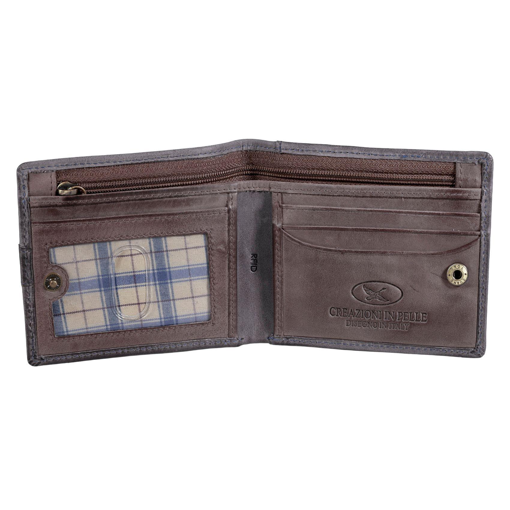 Billetera de cuero Hombre Texas 161 Gris/Marrón-2