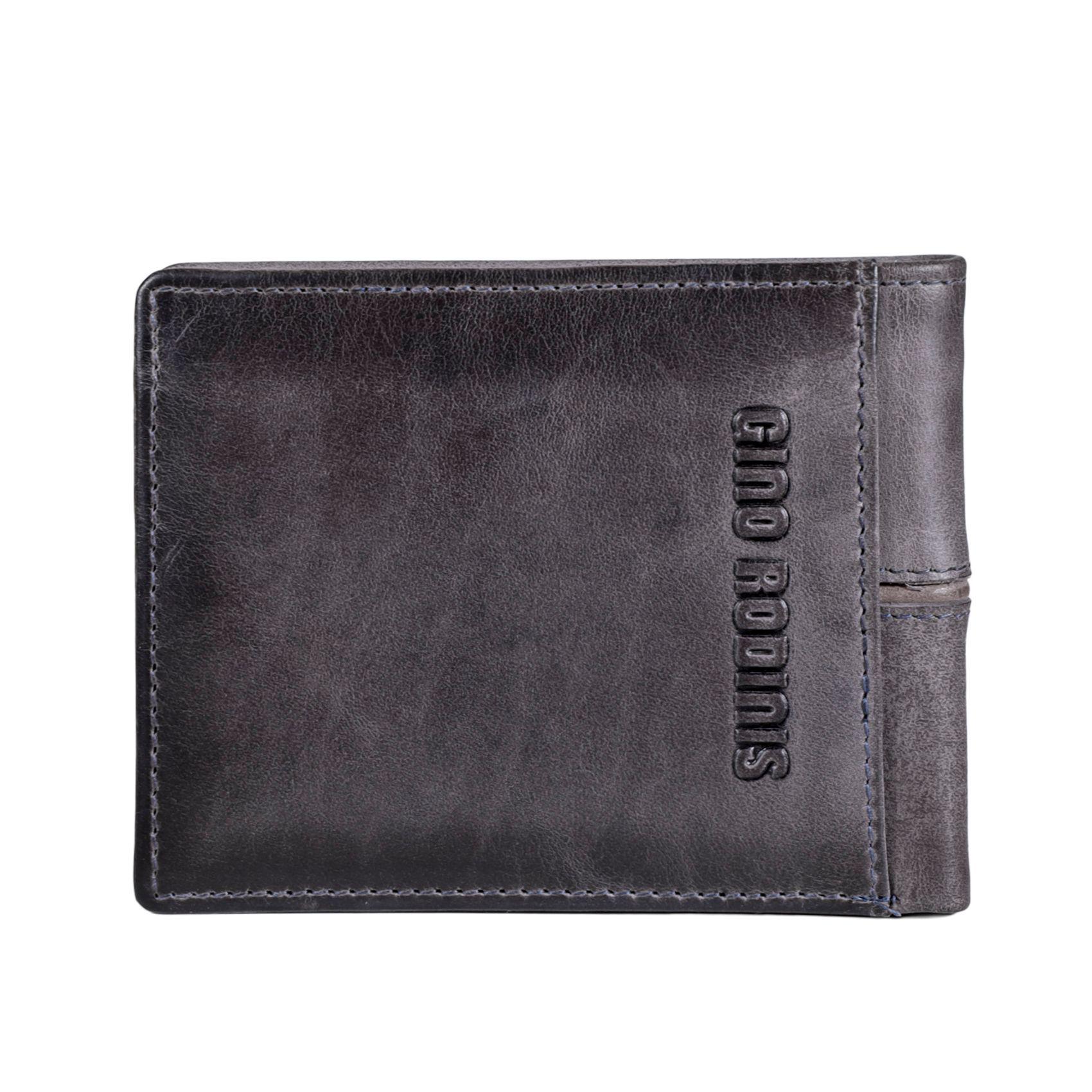 Billetera de cuero Hombre Texas 161 Gris/Marrón-3