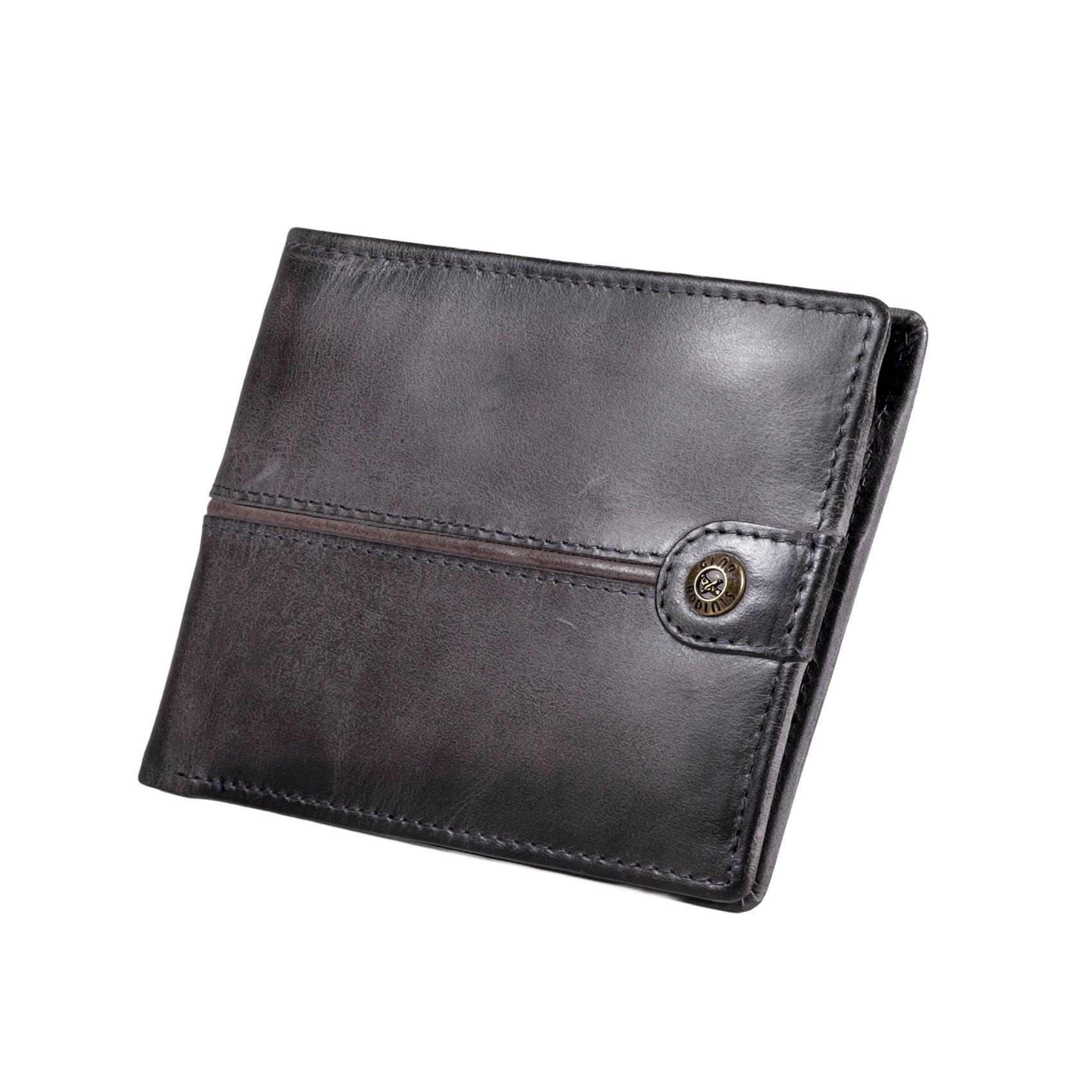 Billetera de cuero Hombre Texas 161 Gris/Marrón-4