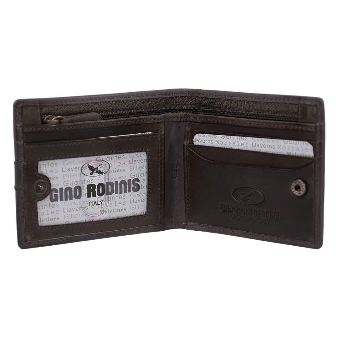 Billetera de cuero Hombre Texas 161 Gris/Marrón-2