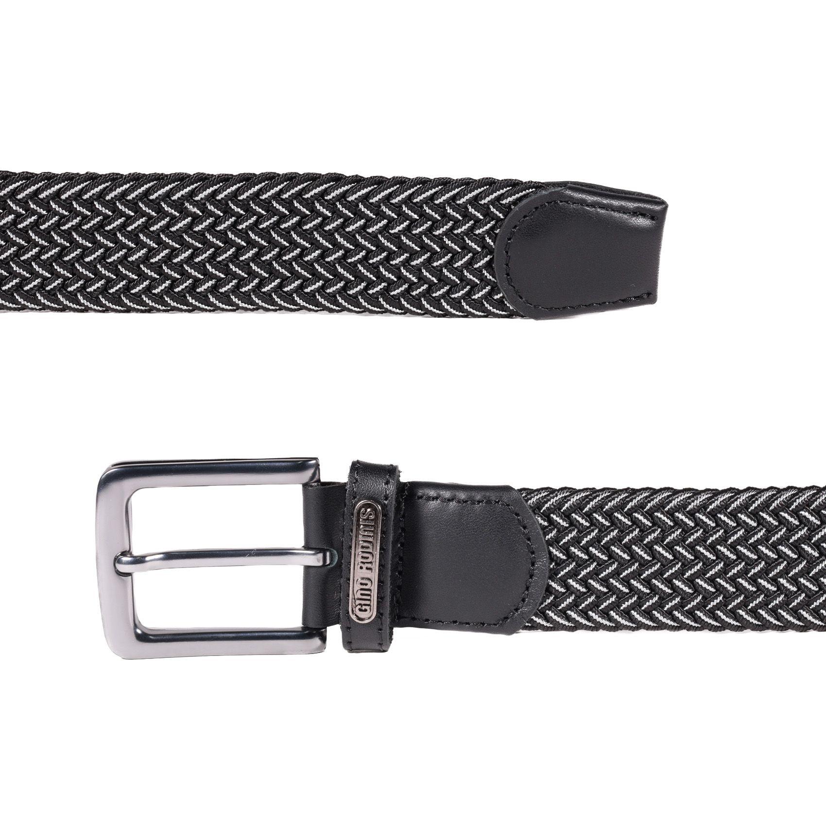  CINTURÓN ELASTICADO GINO RODINIS HOMBRE 2521 NEGRO/GRIS S-M-3