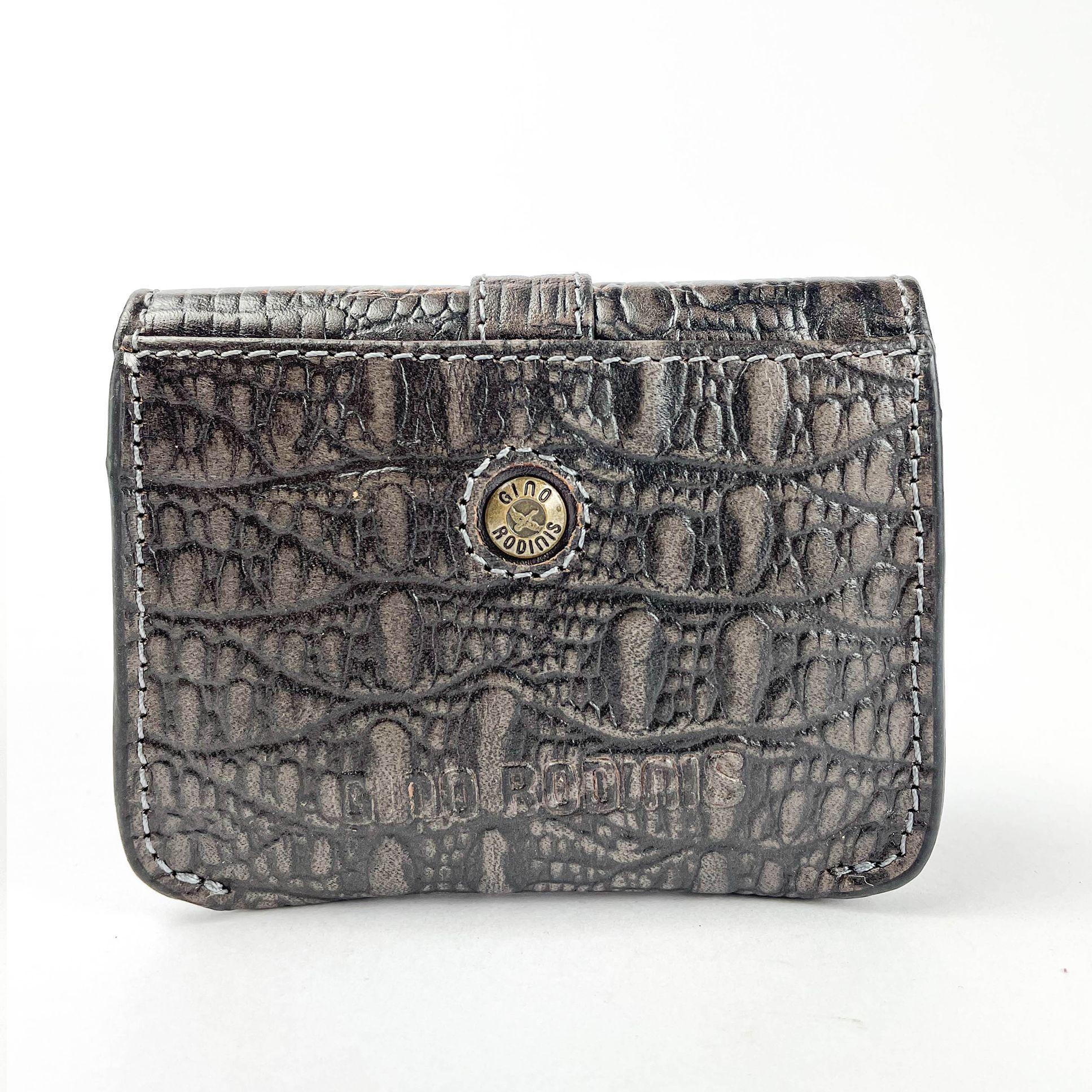 Tarjetero Gino Rodinis monedero croco 783 gris/amarillo-2
