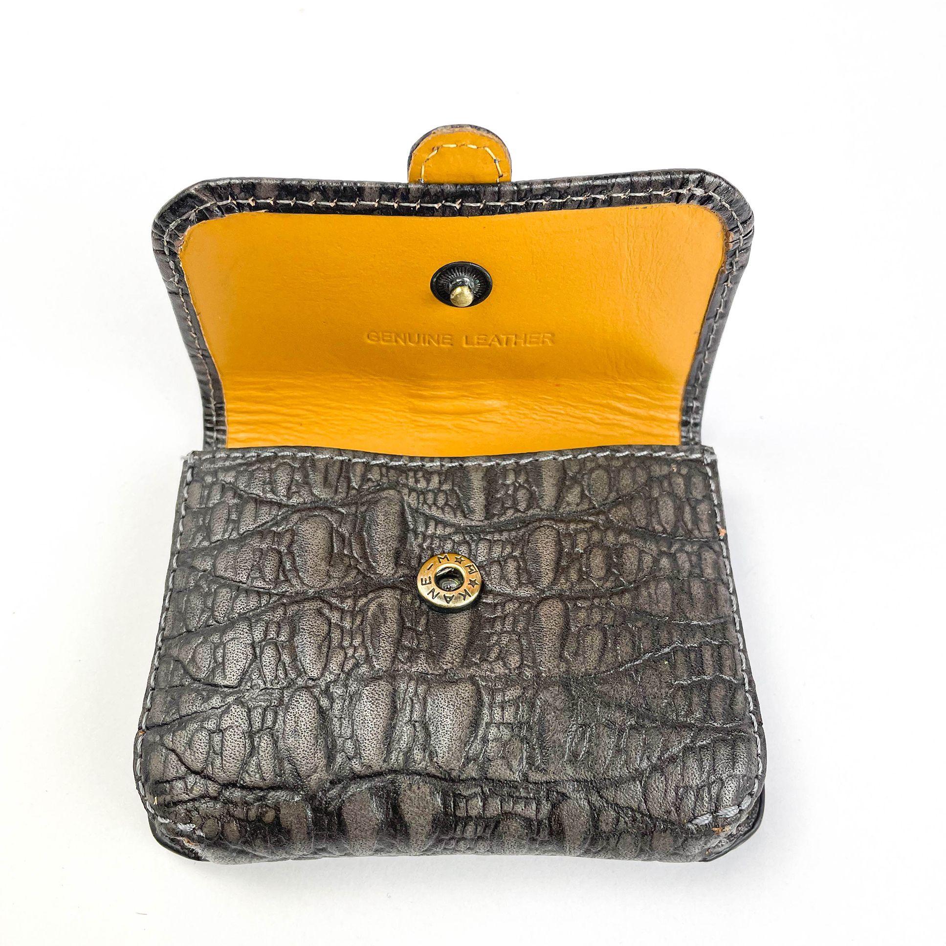Tarjetero Gino Rodinis monedero croco 783 gris/amarillo-3