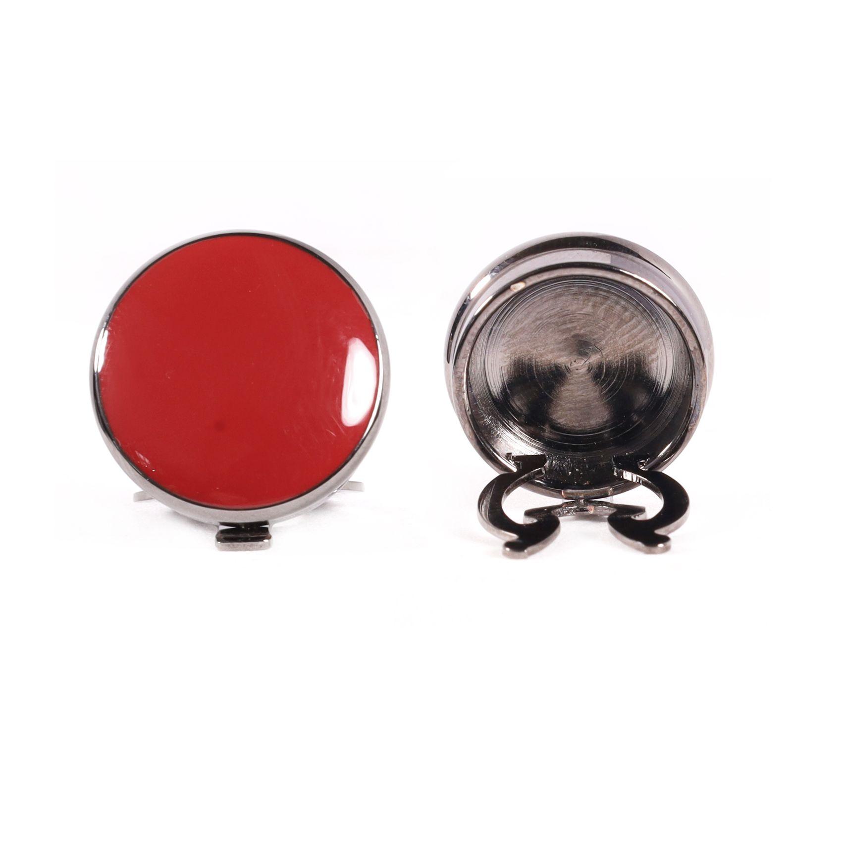 Set Pasador De Corbata Y Cubre Botón Gino Rodinis TB019 Rojo-2