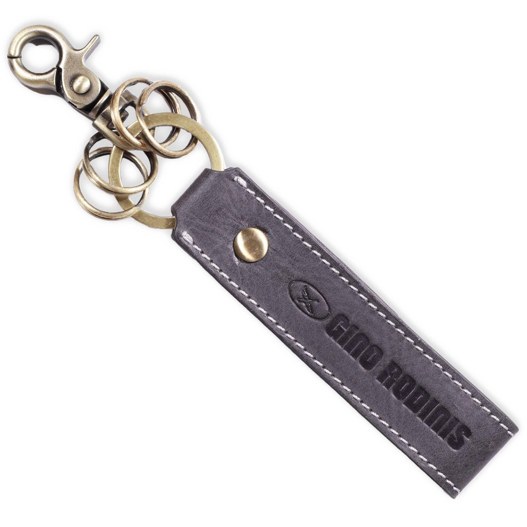 LLAVERO CUERO HOMBRE  GINO RODINIS  LL112 GRIS-2