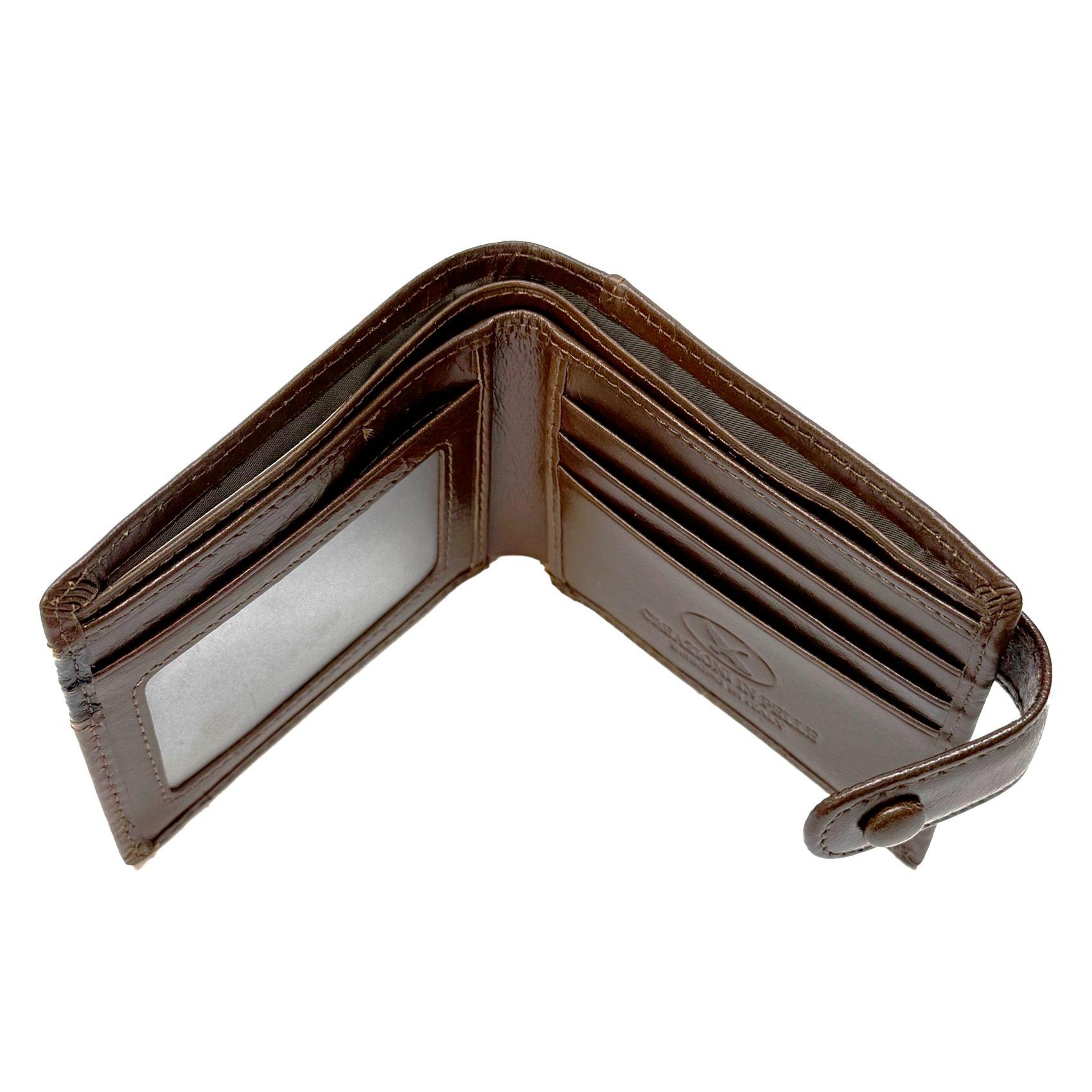 BILLETERA DE CUERO HOMBRE  STEFANO  664 NEGRO GINO RODINIS -2