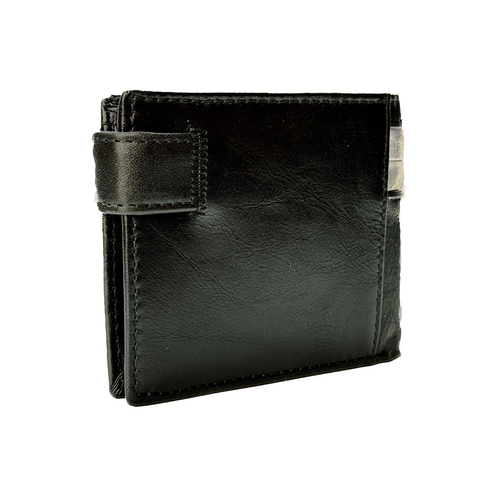 BILLETERA DE CUERO HOMBRE  STEFANO  663 NEGRO GINO RODINIS -3