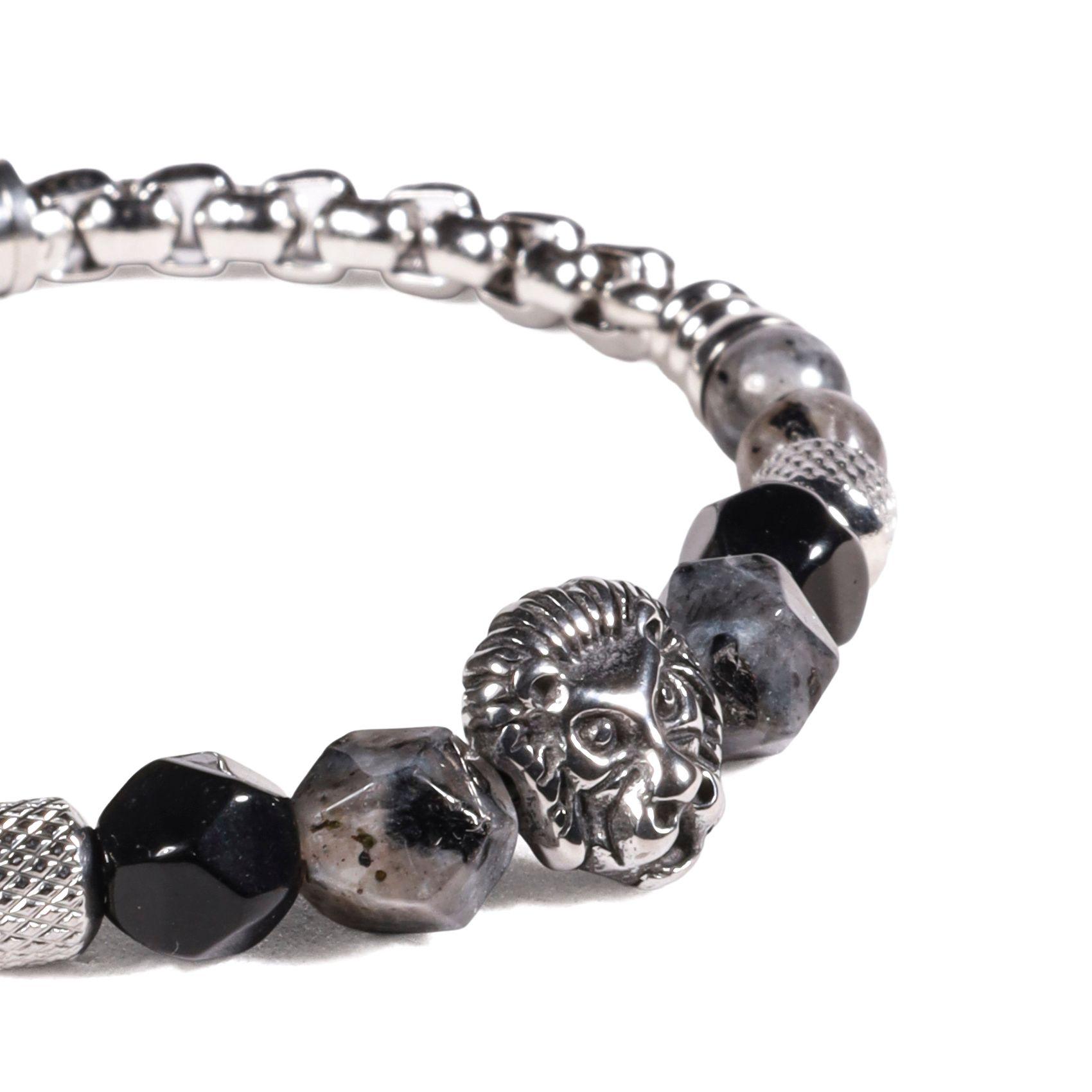 BRAZALETE UNISEX GINO RODINIS B536 | Negro/Plateado-2