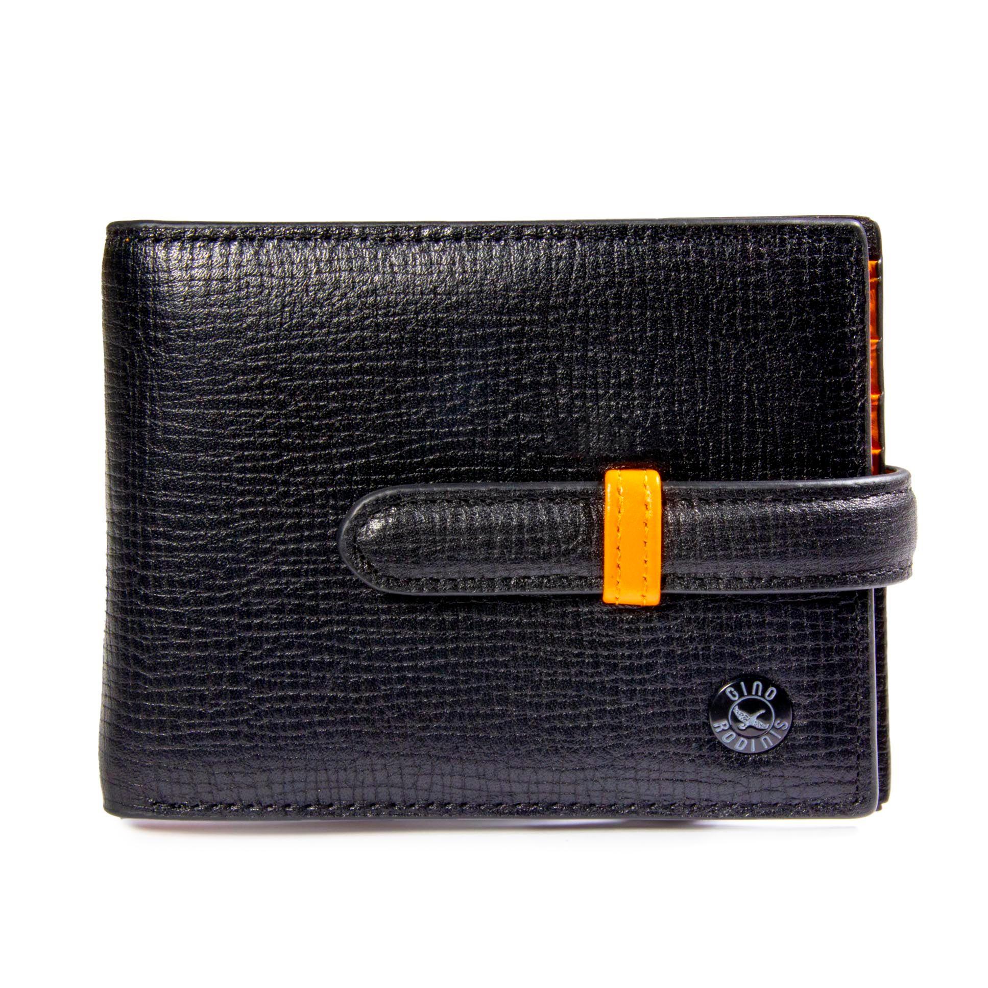 Billetera Gino Rodinis  Eros 585 Negro/Naranja-0
