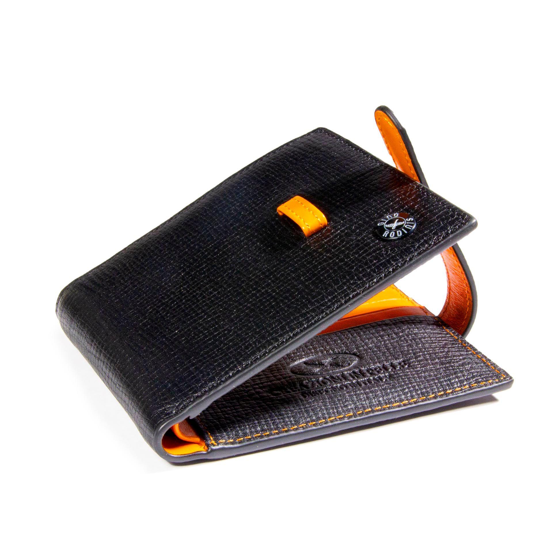 Billetera Gino Rodinis  Eros 585 Negro/Naranja-3