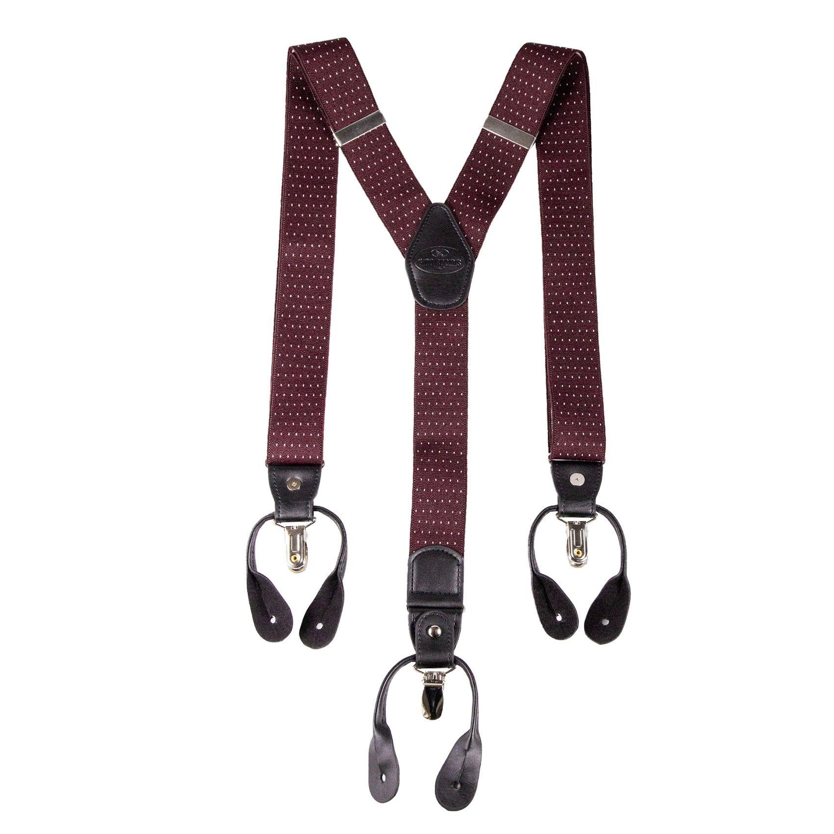 Suspensor para Hombre SP010 | Burdeo con rayas Blancas-0