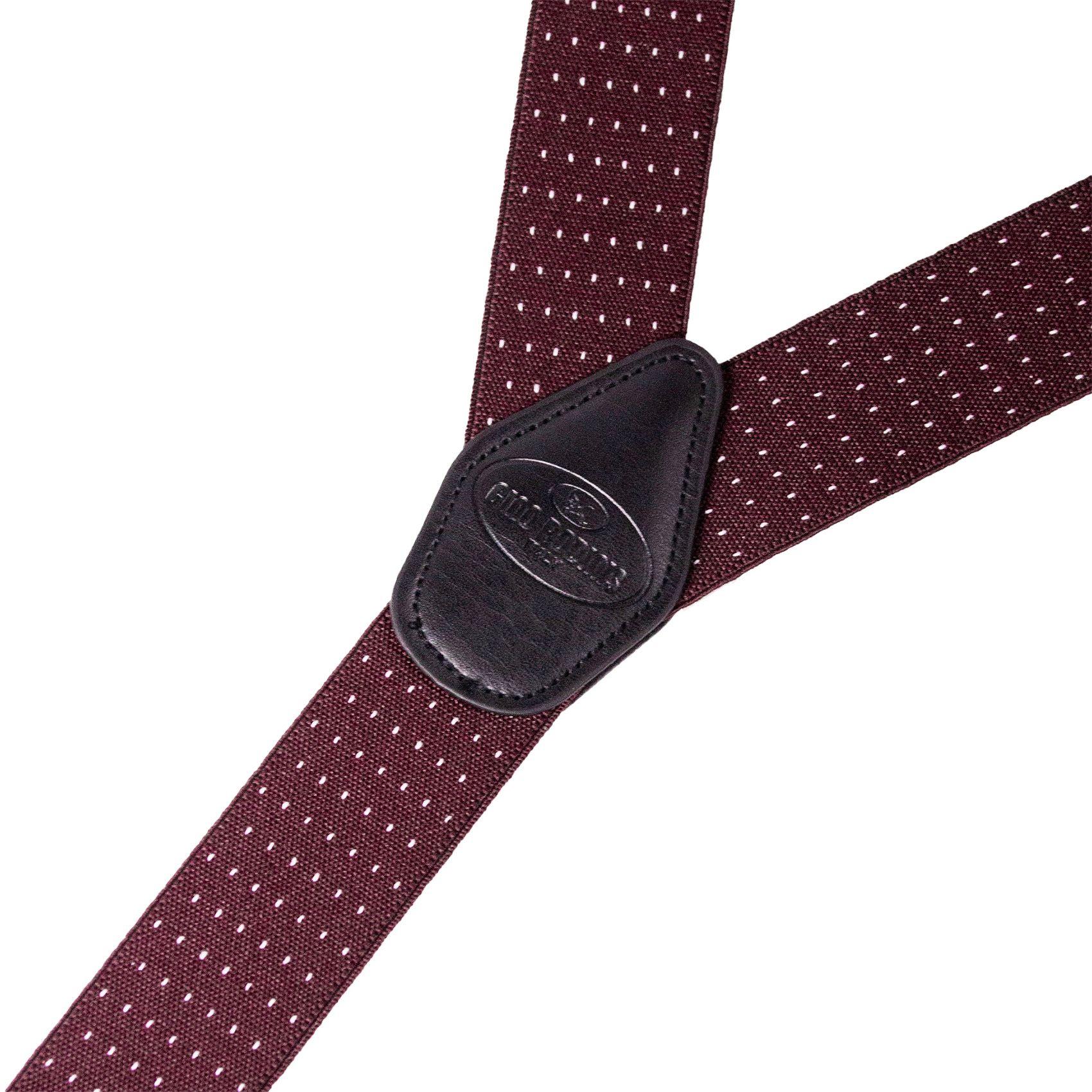 Suspensor para Hombre SP010 | Burdeo con rayas Blancas-1