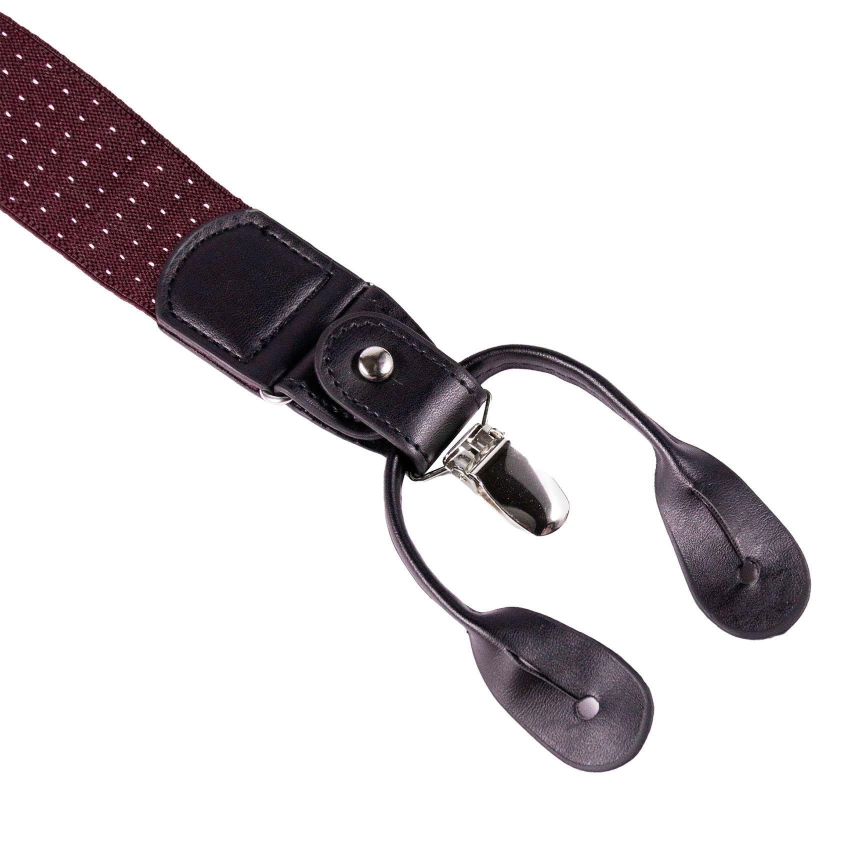 Suspensor para Hombre SP010 | Burdeo con rayas Blancas-2